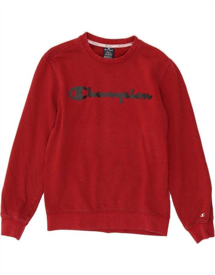 CHAMPION Womens Graphic Sweatshirt Jumper UK 10 Small Red Cotton Vintage Champion and Second-Hand Champion from Messina Hembry 