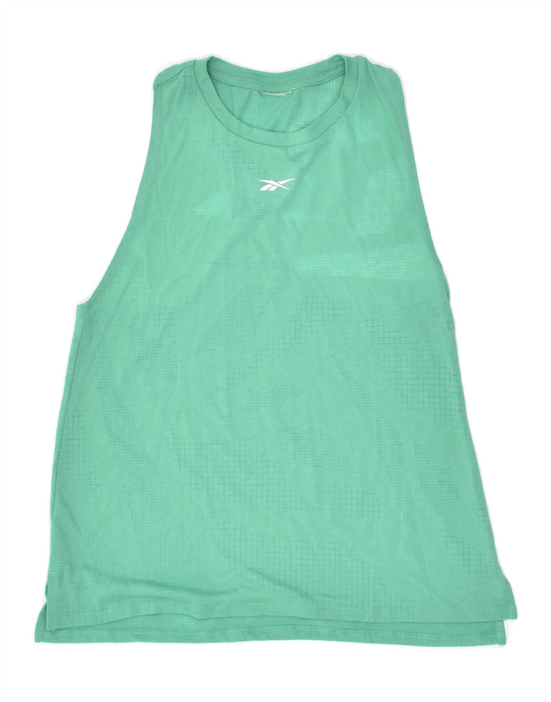 REEBOK Womens Vest Top UK 8 Small Green Vintage Reebok and Second-Hand Reebok from Messina Hembry 