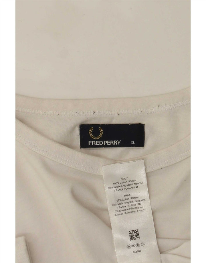 Fred Perry Mens T-Shirt Top XL White Cotton