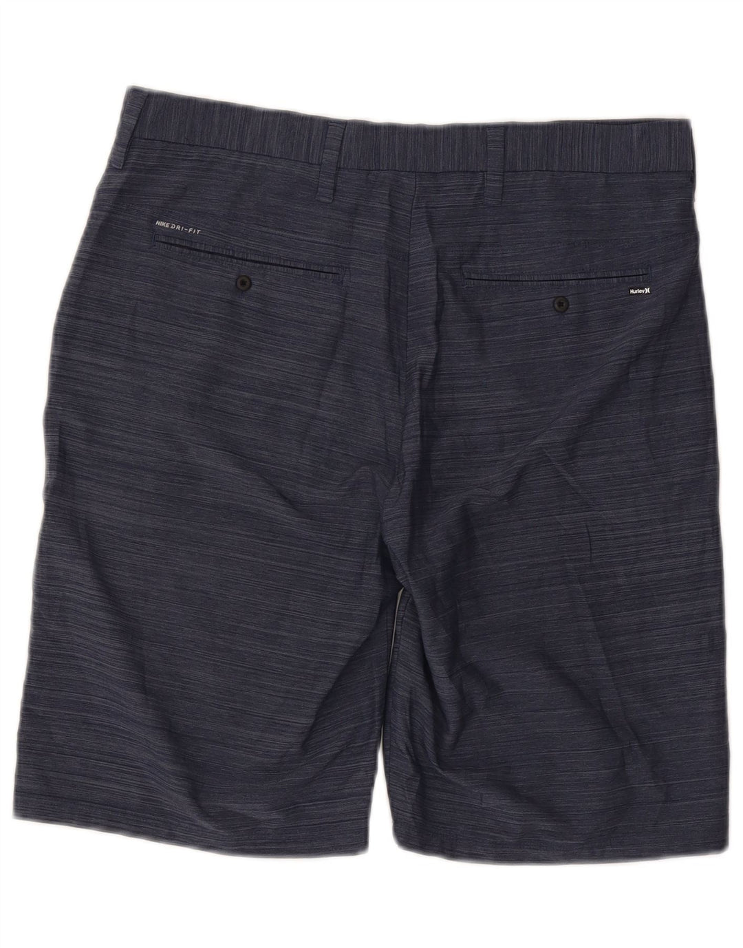 Hurley Mens Chino Shorts W32 Medium Navy Blue Pinstripe Polyester