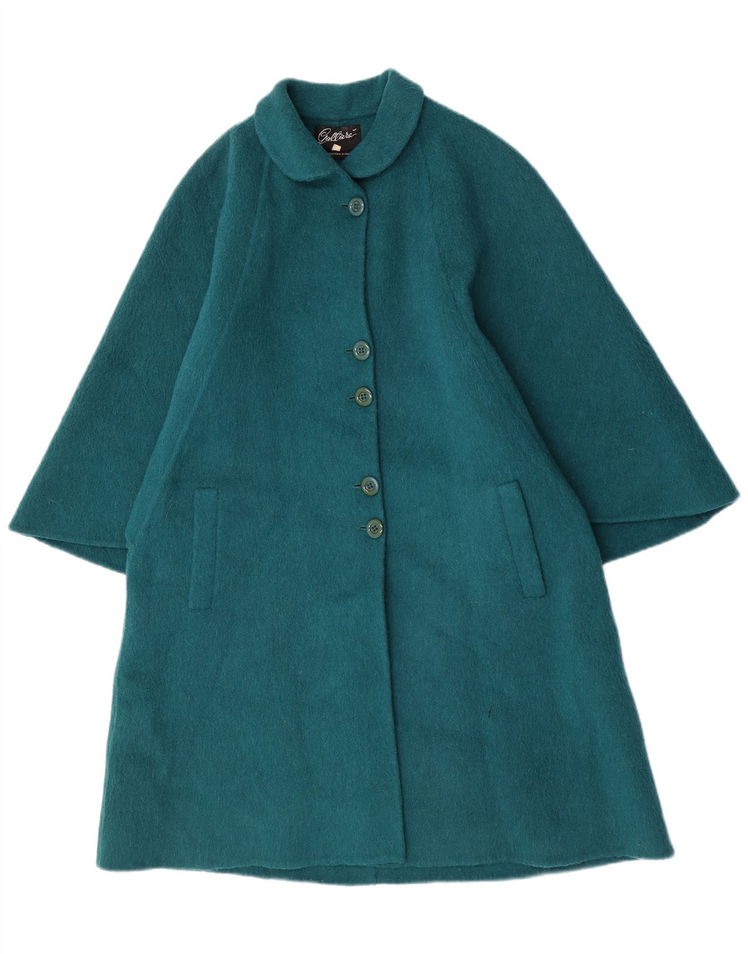 Gallara Womens Oversized Cape Coat IT 42 Medium Green Alpaca Wool