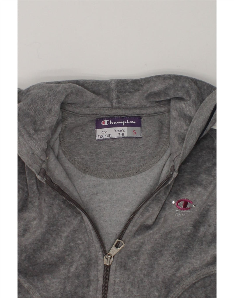 CHAMPION Girls Zip Hoodie Sweater 7-8 Years Small  Grey | Vintage Champion | Thrift | Second-Hand Champion | Used Clothing | Messina Hembry 