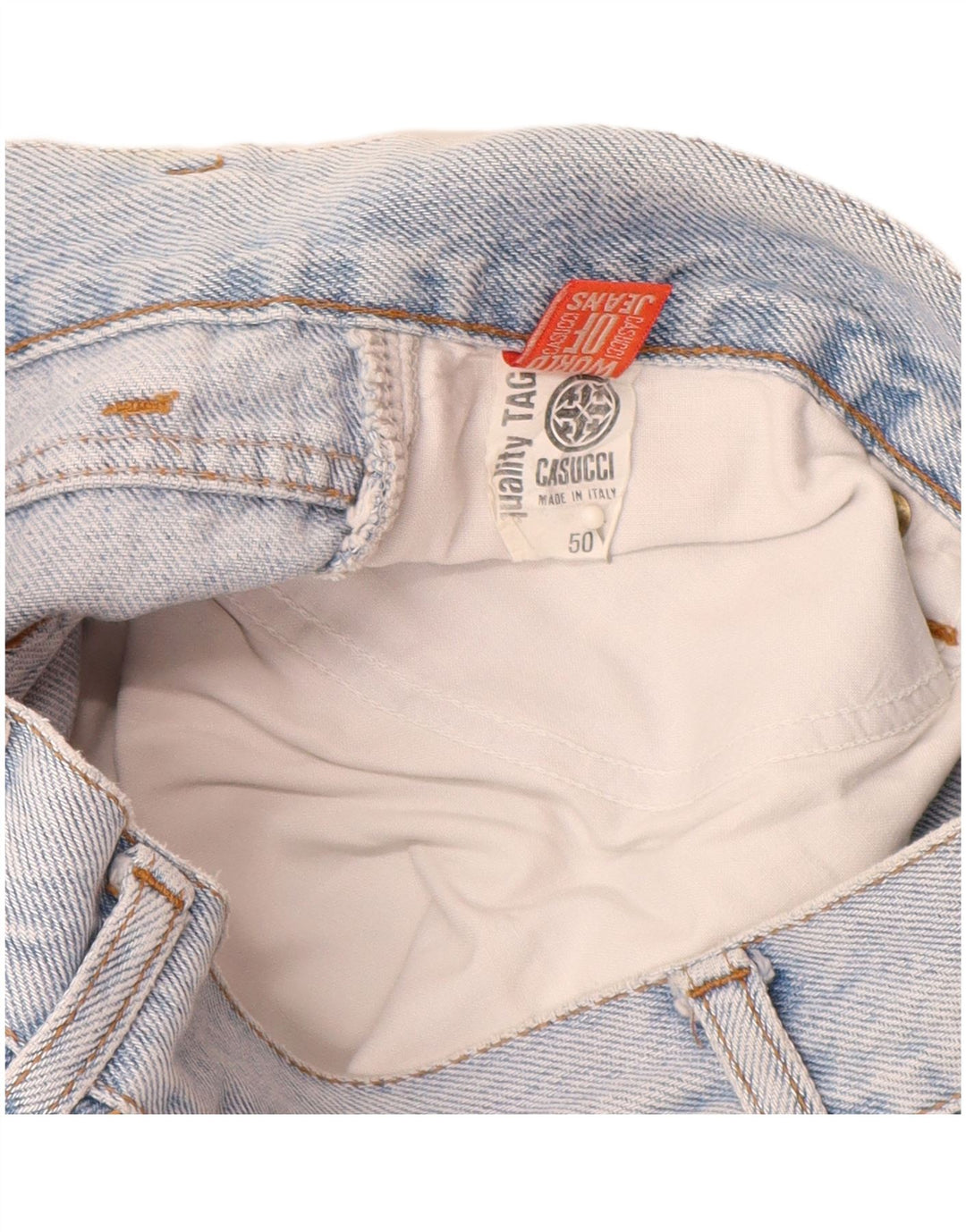 CASUCCI Womens High Waist Tapered Jeans IT 50 XL W28 L29 Blue Cotton