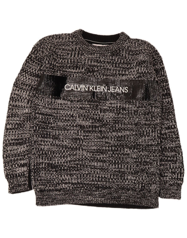 Calvin Klein Jeans Mens Crew Neck Jumper Sweater Medium Grey Flecked