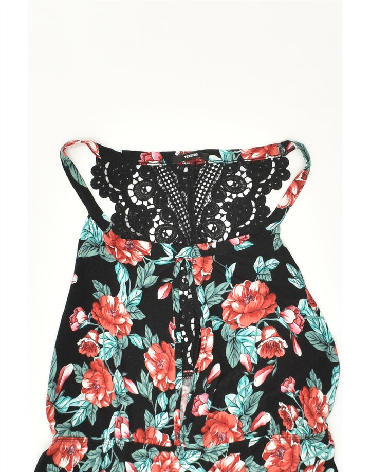 TEZENIS Womens Sleeveless Sundress UK 12 Medium Multicoloured Floral | Vintage Tezenis | Thrift | Second-Hand Tezenis | Used Clothing | Messina Hembry 