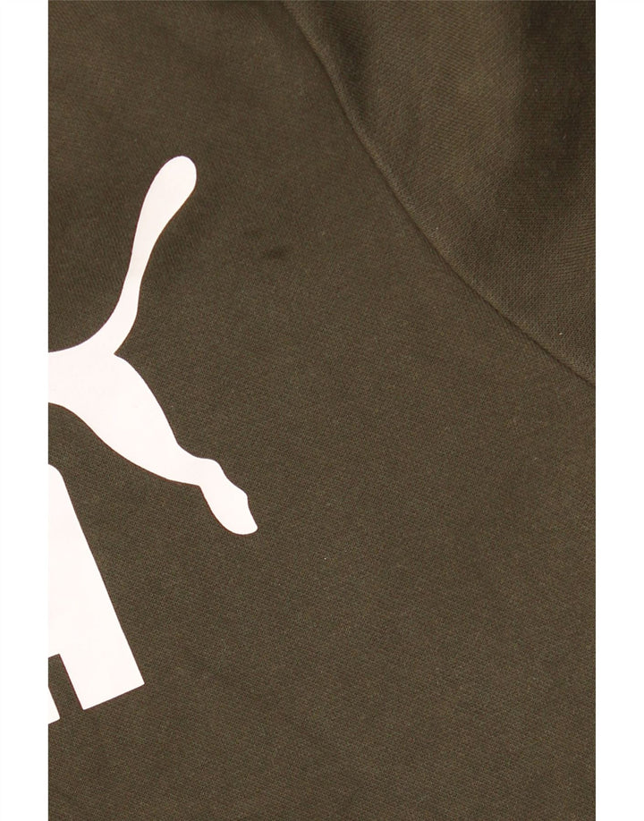 Puma Mens Graphic Hoodie Jumper XL Khaki Cotton