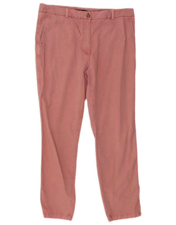 Marks & Spencer Womens Slim Chino Trousers UK 16 Large W34 L28 Pink Classic
