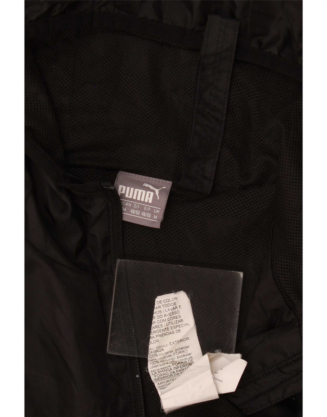 Puma Mens Hooded Rain Jacket UK 38 Medium Black Polyester