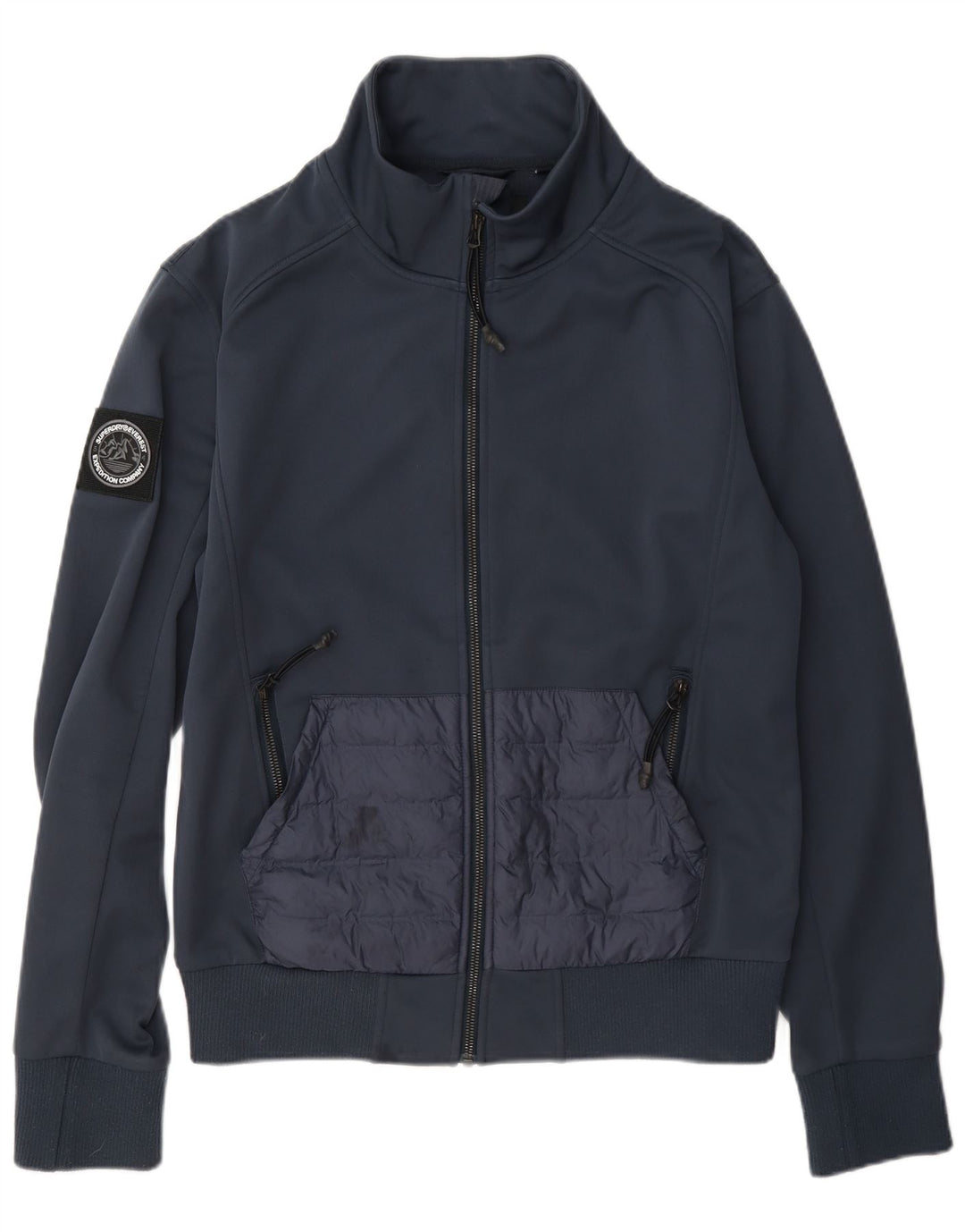 Superdry Mens Tracksuit Top Jacket Small Navy Blue Polyester