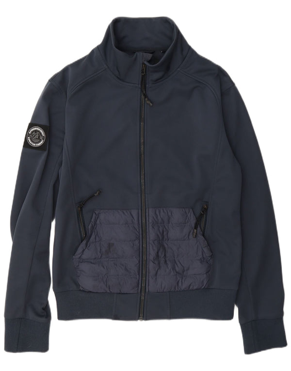 Superdry Mens Tracksuit Top Jacket Small Navy Blue Polyester