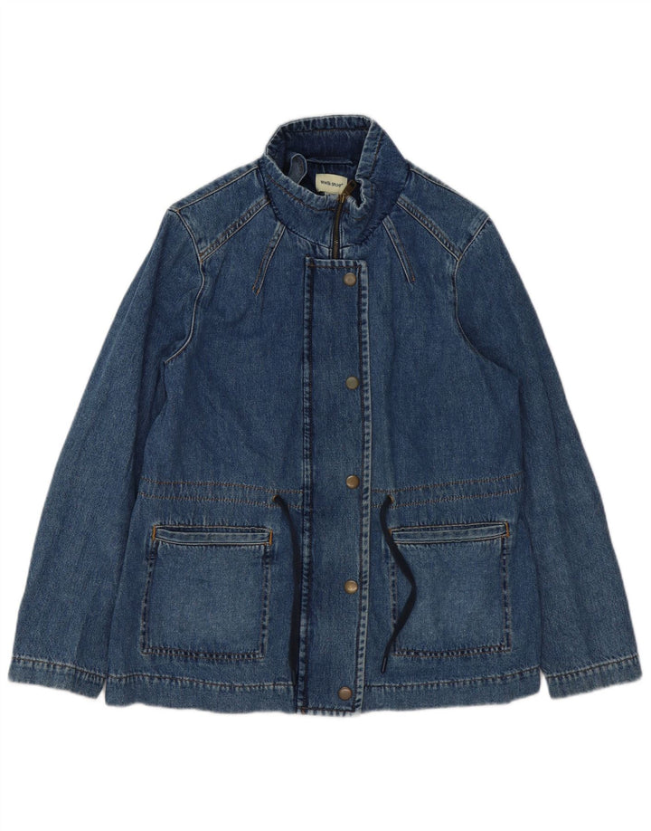 White Stuff Womens Denim Jacket UK 12 Medium Blue Cotton