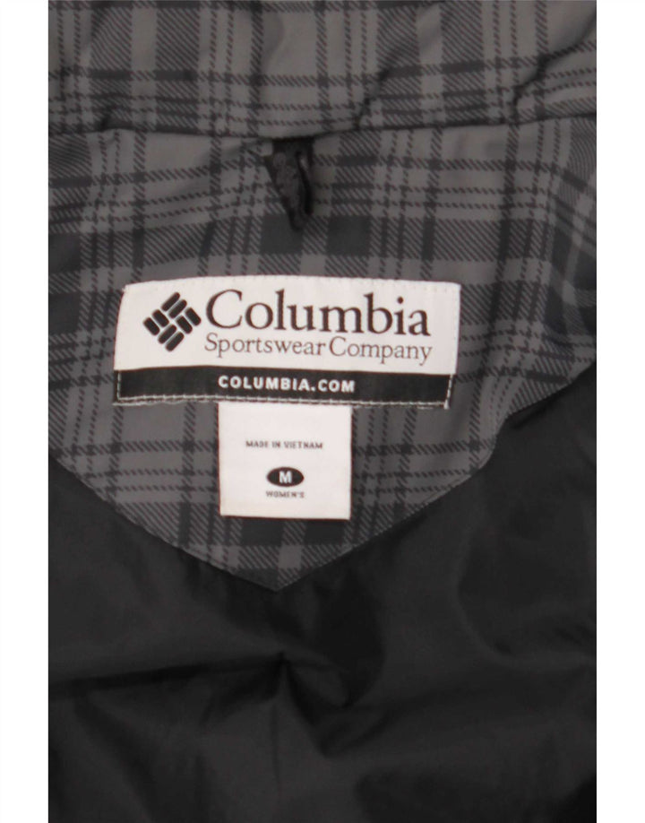 Columbia Womens Hooded Padded Jacket UK 14 Medium Grey Check