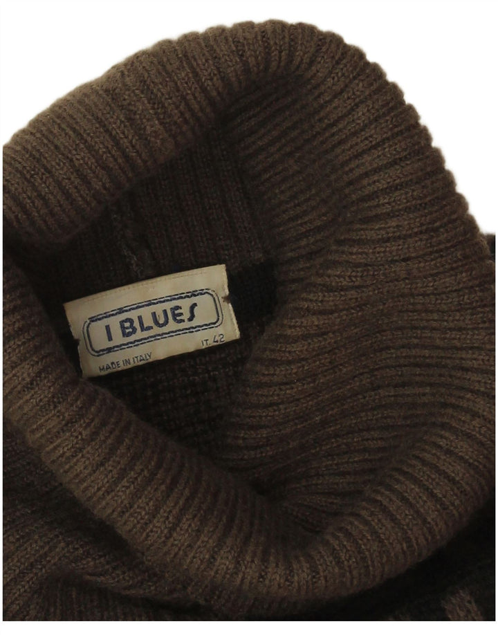 i Blues Womens Roll Neck Jumper Sweater IT 42 Medium Brown Geometric