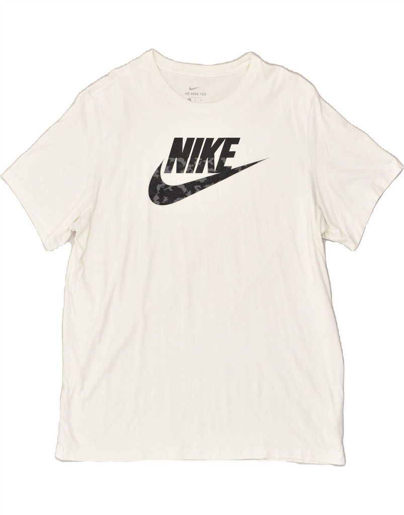 NIKE Mens Graphic T-Shirt Top XL White Cotton | Vintage Nike | Thrift | Second-Hand Nike | Used Clothing | Messina Hembry 