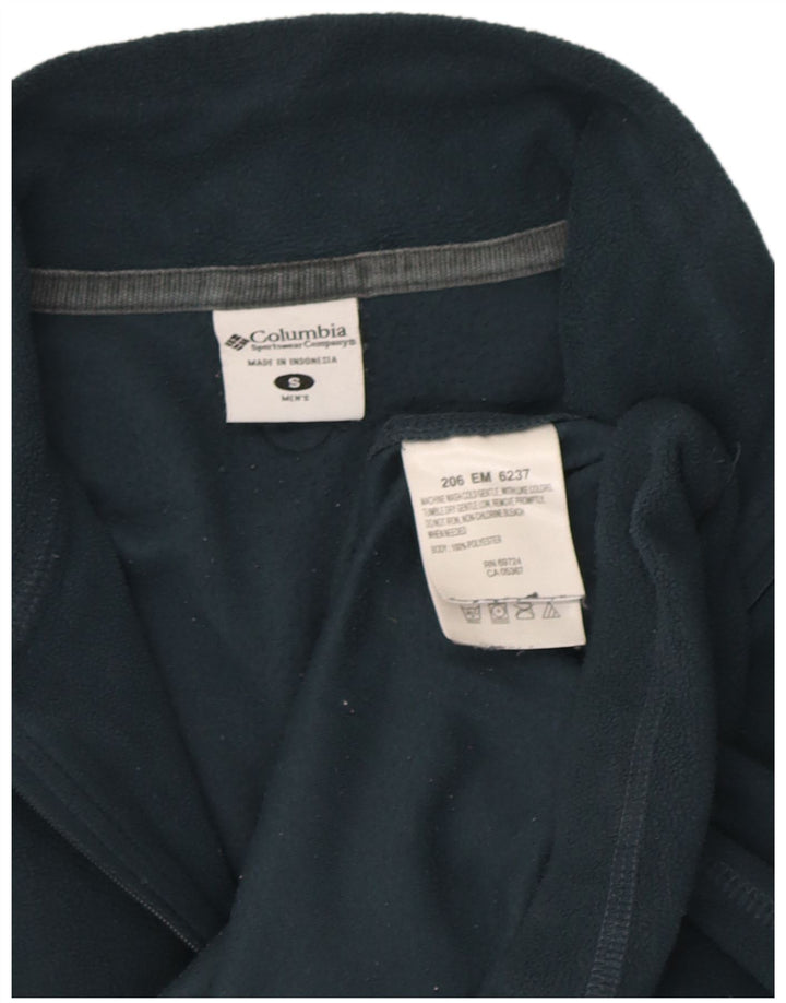 Columbia Mens Zip Neck Fleece Jumper Small Green Polyester