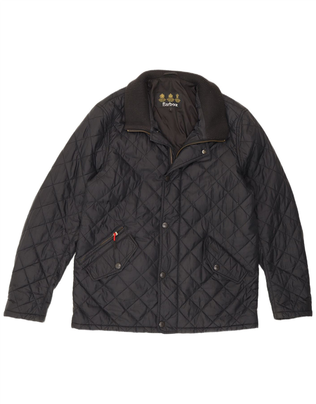 Barbour Mens Quilted Jacket UK 40 Large Black Polyamide
