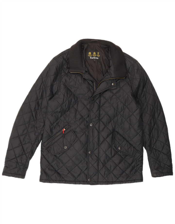 Barbour Mens Quilted Jacket UK 40 Large Black Polyamide