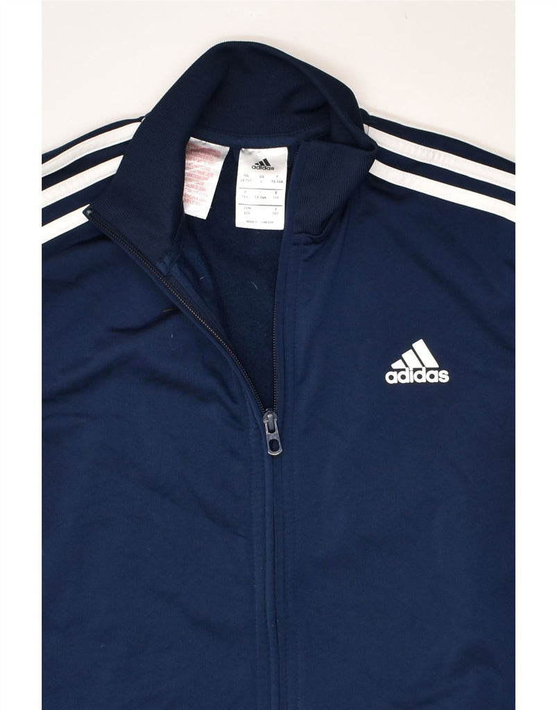 ADIDAS Boys Tracksuit Top Jacket 13-14 Years Large  Navy Blue Polyester | Vintage Adidas | Thrift | Second-Hand Adidas | Used Clothing | Messina Hembry 