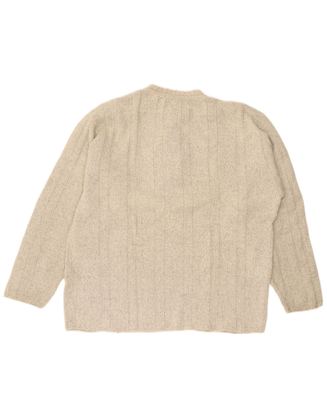 Foxhound Mens Crew Neck Jumper Sweater XL Beige Wool