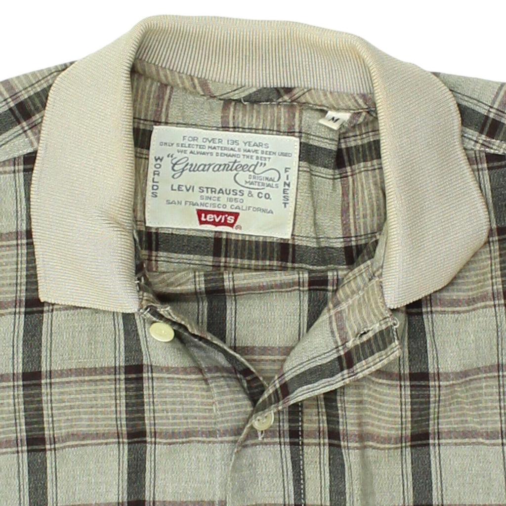 Levi's Mens Grey Check Short Sleeve Shirt | Vintage Designer Casual VTG | Vintage Messina Hembry | Thrift | Second-Hand Messina Hembry | Used Clothing | Messina Hembry 