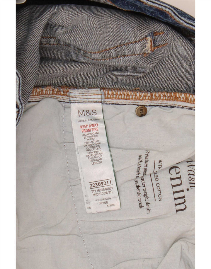 Marks & Spencer Mens Straight Jeans W38 L31 Blue Cotton