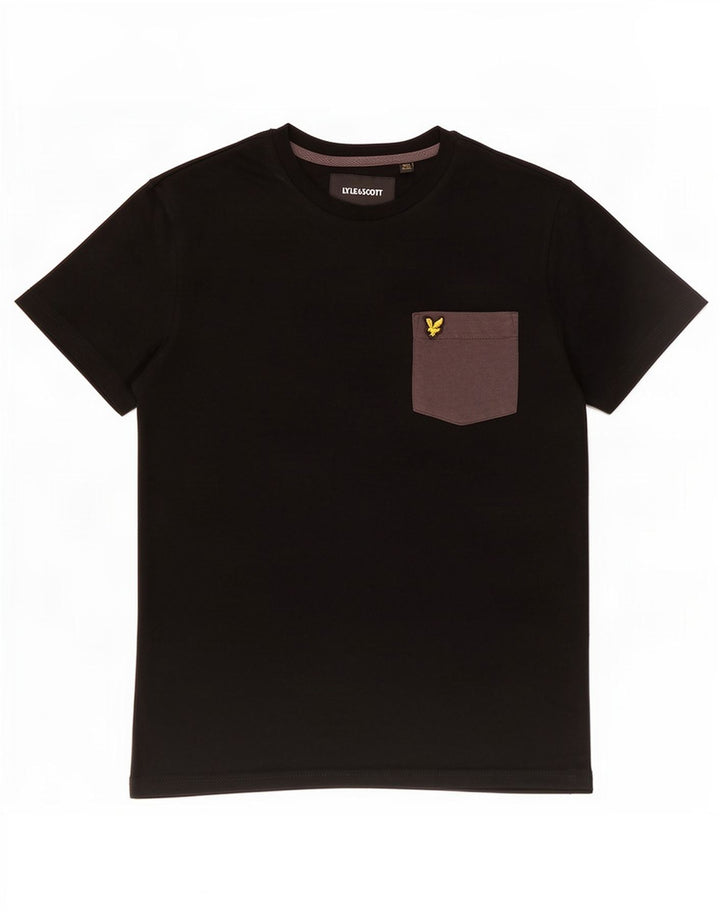 Lyle & Scott Mens T-Shirt Top Small Black Polyester
