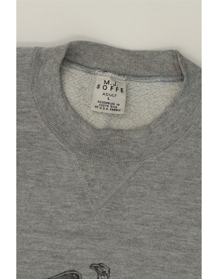 VINTAGE Mens Graphic Sweatshirt Jumper Large Grey Cotton Vintage Vintage and Second-Hand Vintage from Messina Hembry 