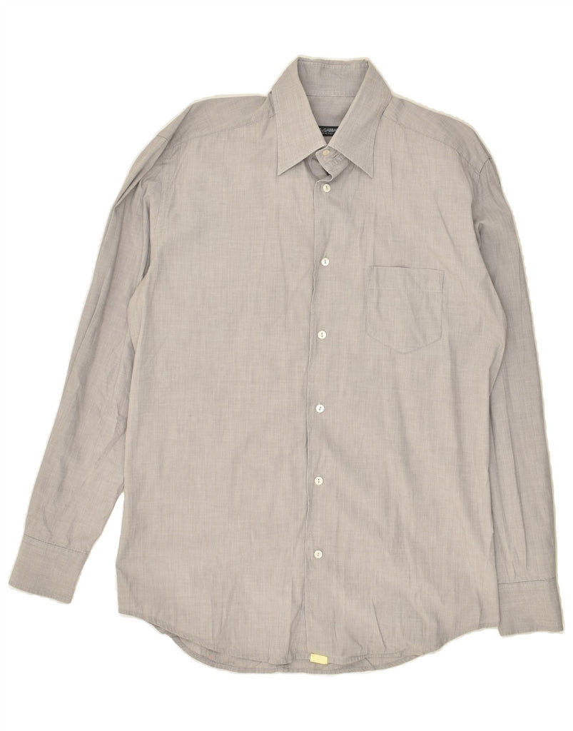 DOLCE & GABBANA Mens Shirt Size 16 41 Large Grey Cotton Vintage Dolce & Gabbana and Second-Hand Dolce & Gabbana from Messina Hembry 