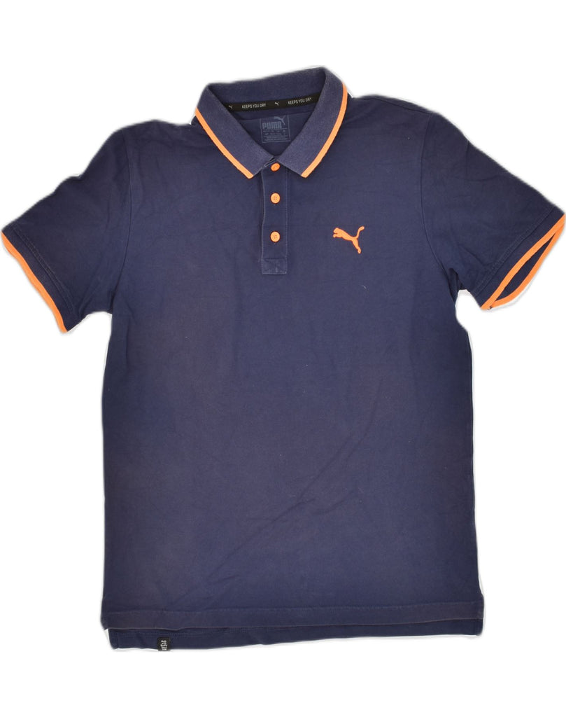 PUMA Mens Polo Shirt Small Navy Blue Cotton | Vintage Puma | Thrift | Second-Hand Puma | Used Clothing | Messina Hembry 