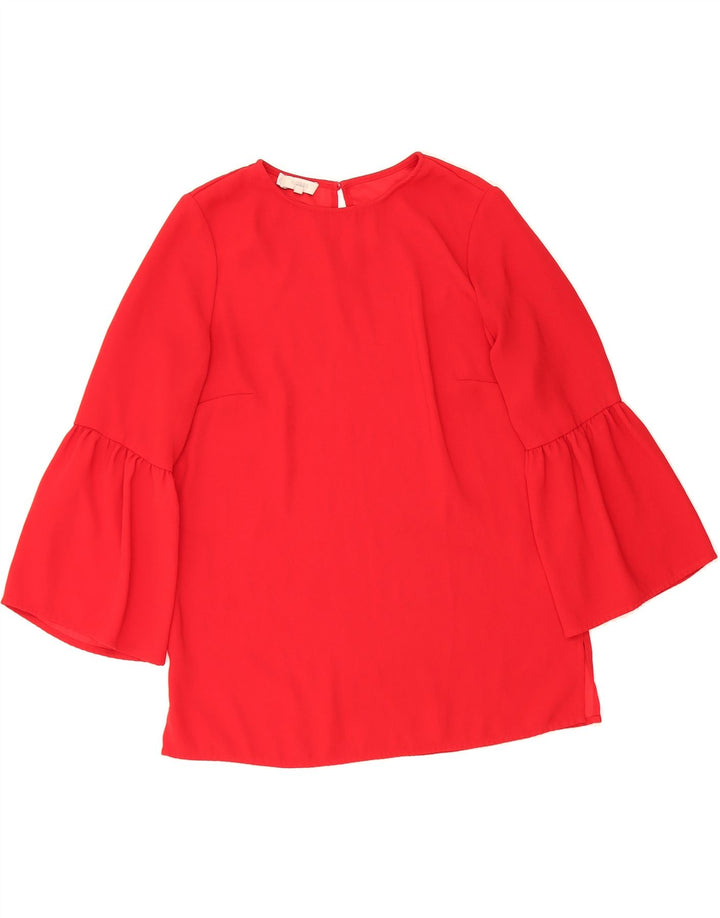 HOBBS Womens Oversized 3/4 Sleeve Blouse Top UK 10 Small Red Polyester Vintage Hobbs and Second-Hand Hobbs from Messina Hembry 