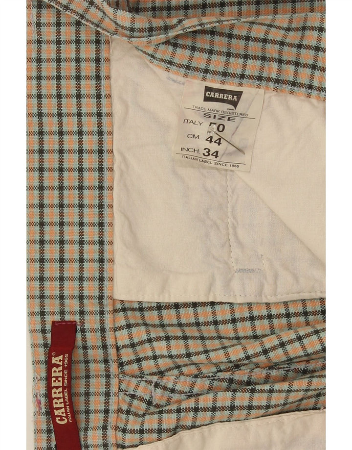 Carrera Mens Chino Shorts IT 50 Large W34  Multicoloured Check Cotton