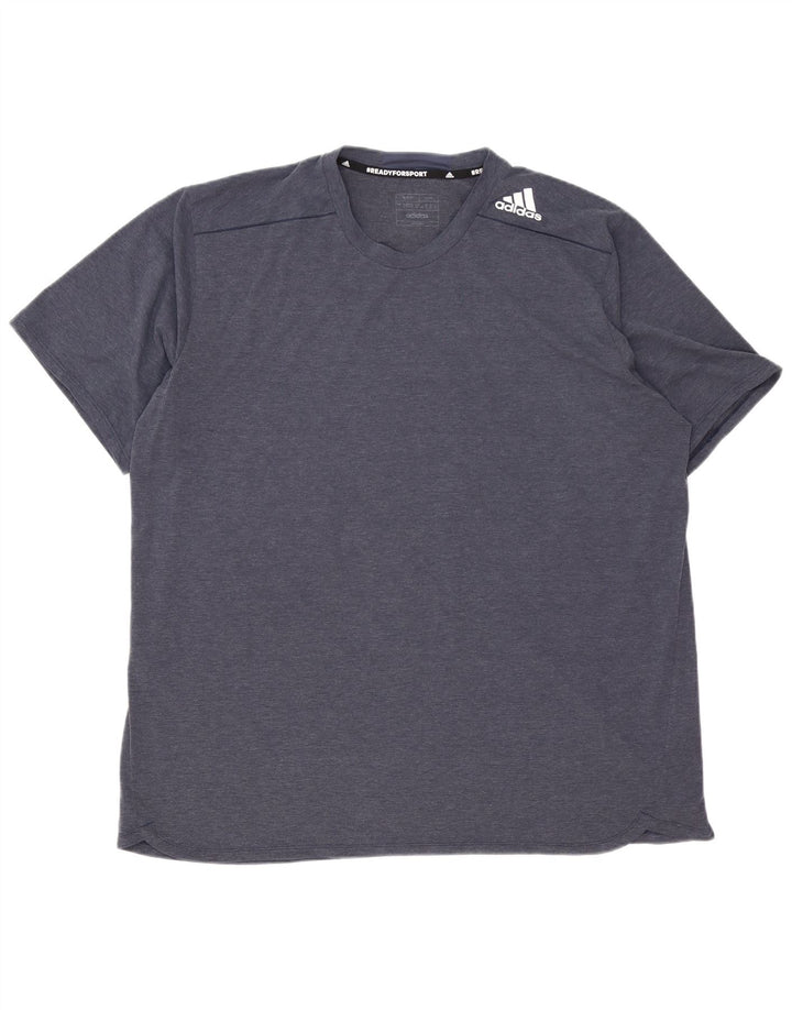 Adidas Mens T-Shirt Top 2XL Navy Blue Polyester