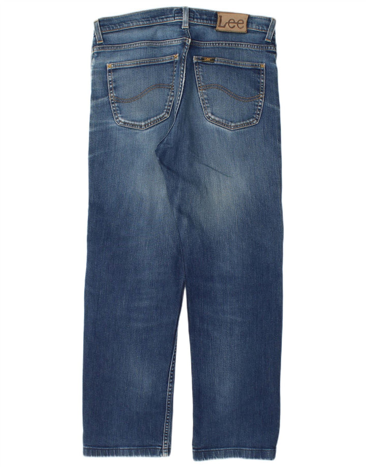Lee Mens Brooklyn Straight Jeans W33 L29 Blue Cotton
