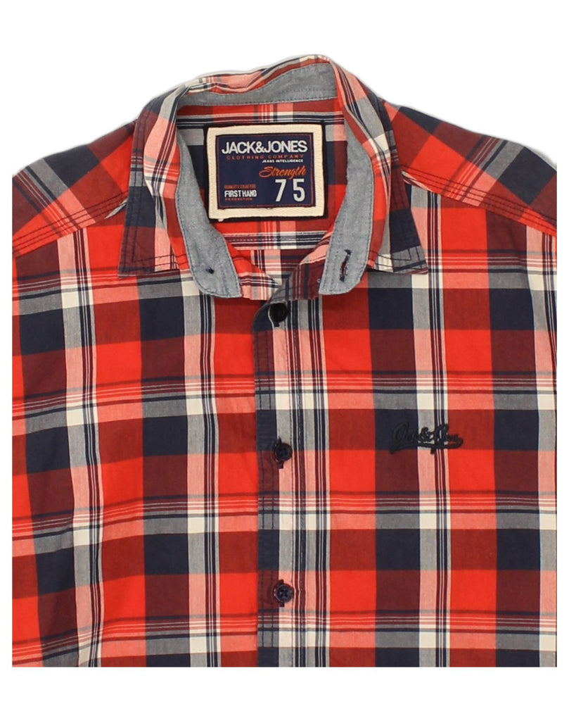 JACK & JONES Mens Short Sleeve Shirt Small Red Check | Vintage Jack & Jones | Thrift | Second-Hand Jack & Jones | Used Clothing | Messina Hembry 