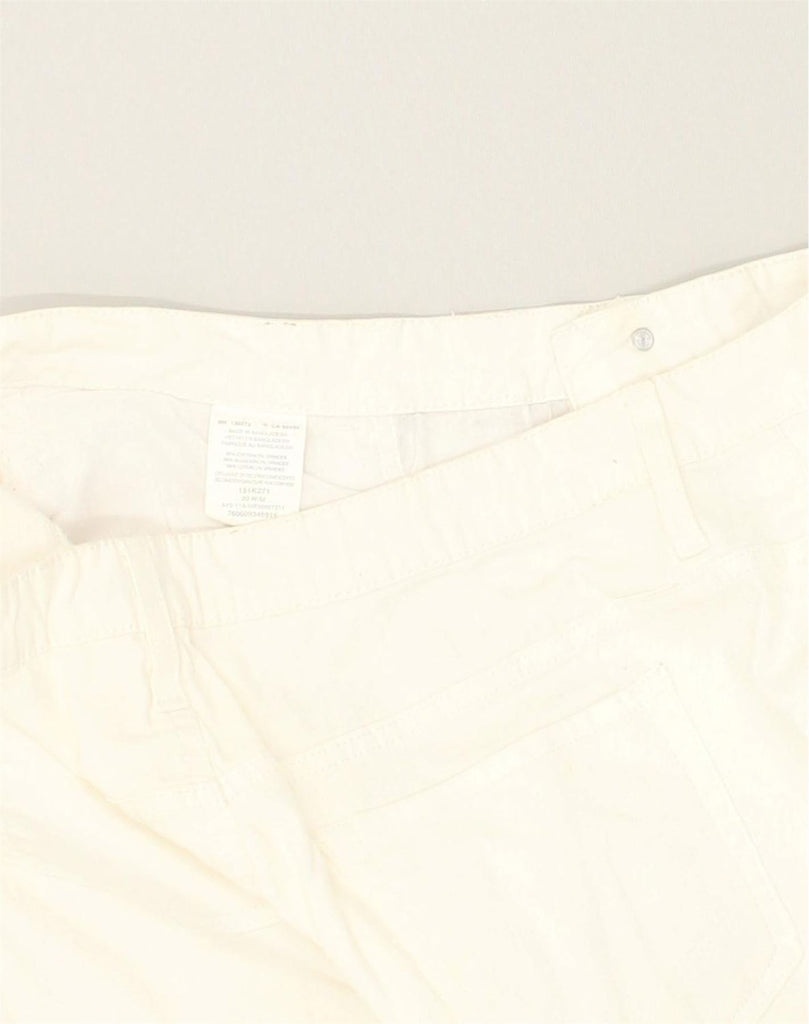 VINTAGE Womens Straight Capri Trousers W40 L20 White Cotton | Vintage Vintage | Thrift | Second-Hand Vintage | Used Clothing | Messina Hembry 