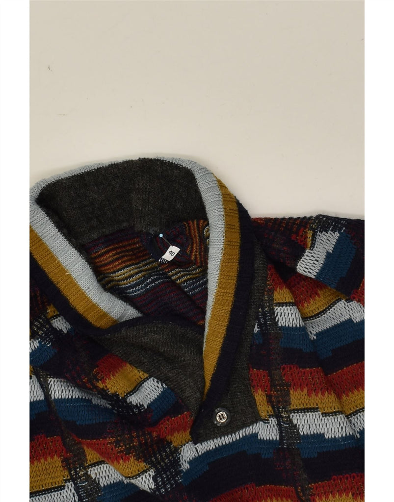 VINTAGE Mens Shawl Neck Jumper Sweater IT 48 Medium Multicoloured | Vintage Vintage | Thrift | Second-Hand Vintage | Used Clothing | Messina Hembry 