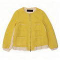 Zara Womens Full Zip Blazer Jacket UK 14 Medium Yellow Colourblock