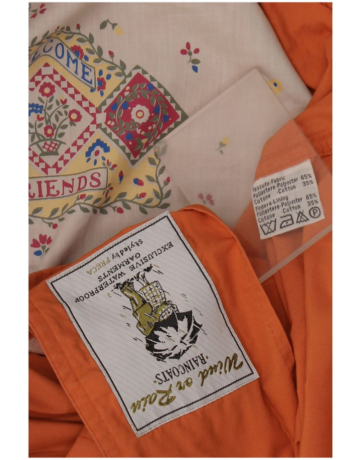 Vintage Womens Raincoat UK 18 XL Orange Polyester