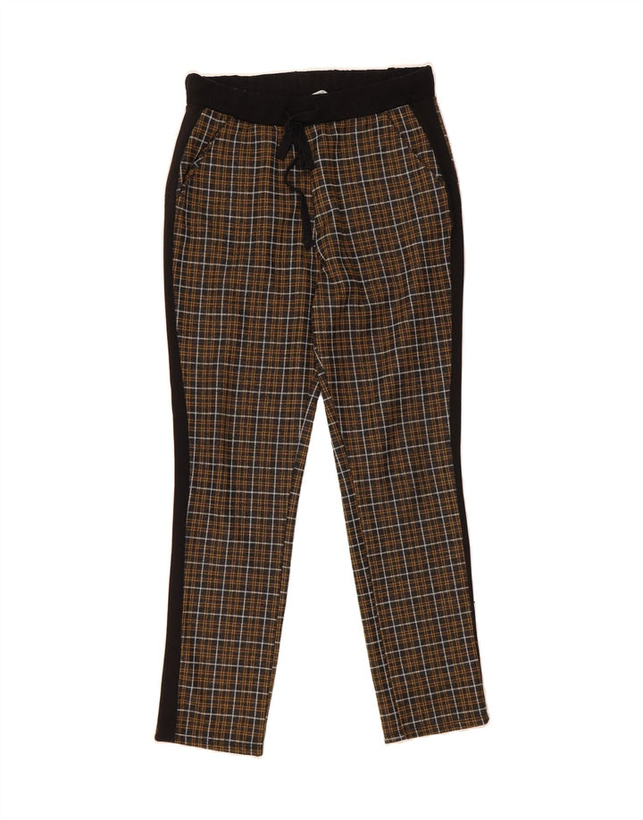 ZARA Womens Slim Trousers Small W28 L27 Brown Check Vintage Zara and Second-Hand Zara from Messina Hembry 