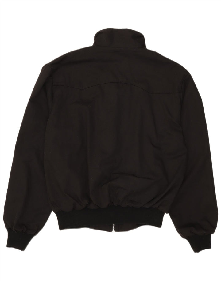 Vintage Mens Bomber Jacket UK 40 Large Black Polyester