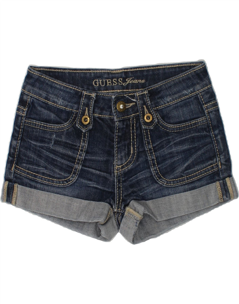 GUESS Girls Denim Shorts 7-8 Years W24 Navy Blue | Vintage Guess | Thrift | Second-Hand Guess | Used Clothing | Messina Hembry 