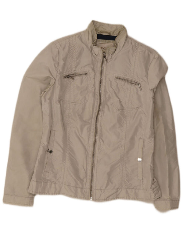Geox Womens Bomber Jacket UK 10 Small Grey Polyester