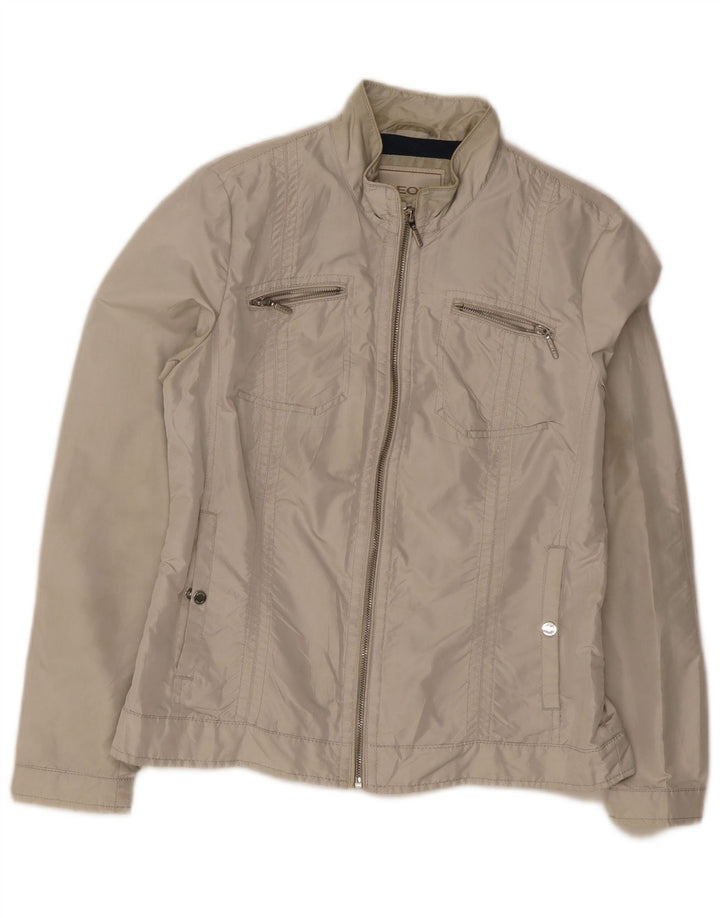 Geox Womens Bomber Jacket UK 10 Small Grey Polyester