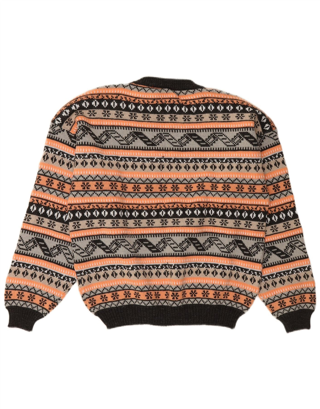 VINTAGE Womens Crew Neck Jumper Sweater UK 16 Large Multicoloured