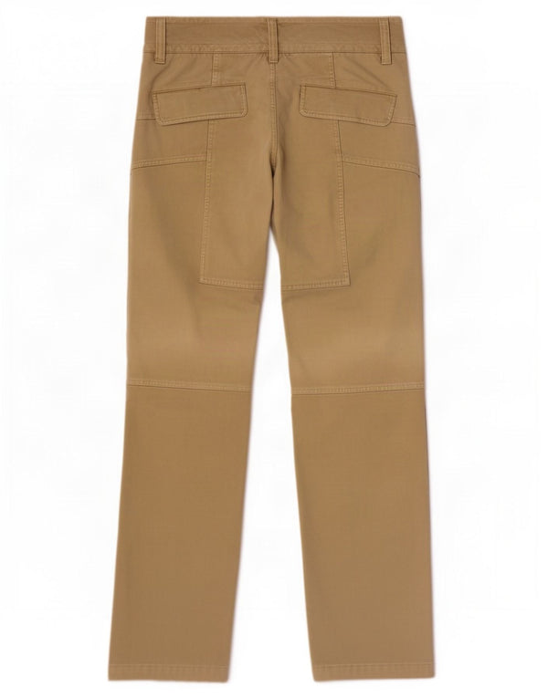 Vintage Mens Straight Casual Trousers IT 48 Medium W32 L34 Khaki Cotton