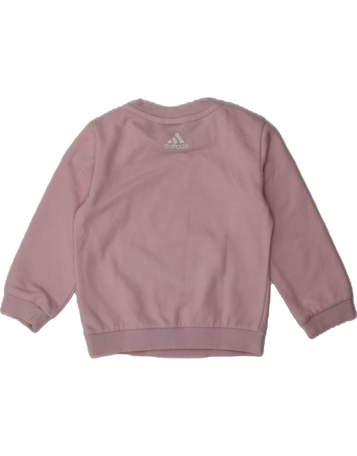 ADIDAS Baby Girls Graphic Sweatshirt Jumper 9-12 Months Purple Cotton Vintage Adidas and Second-Hand Adidas from Messina Hembry 