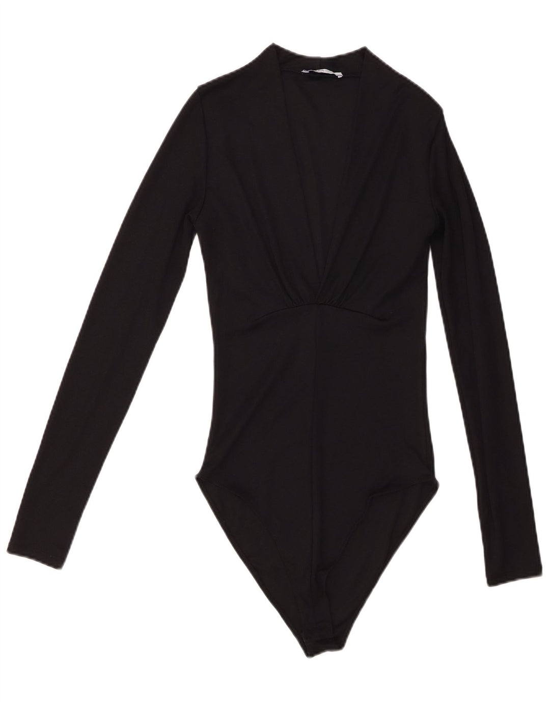 ZARA Womens Long Sleeve Bodysuit UK 8 Small Black Polyester