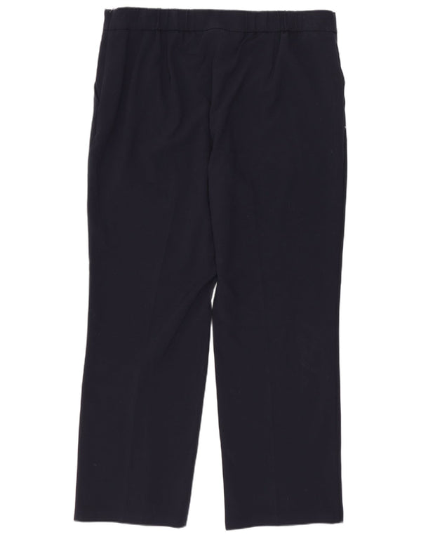 Marks & Spencer Womens Casual Trousers UK 14 Large W32 L27 Navy Blue