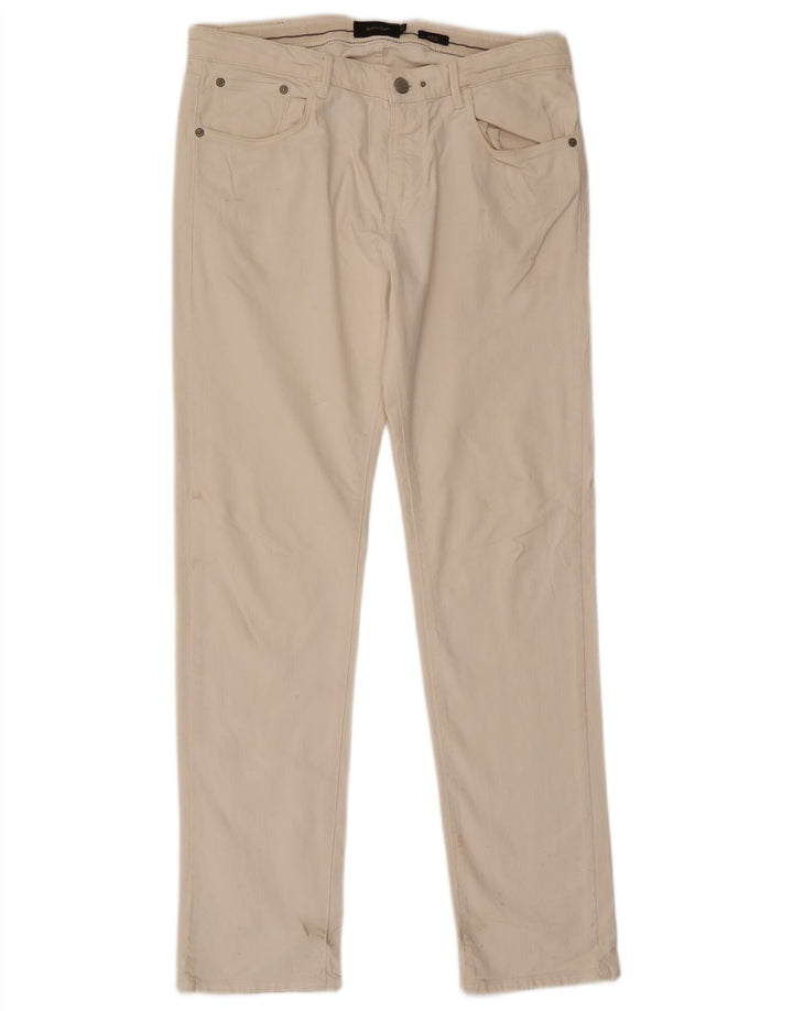Massimo Dutti Womens Slim Jeans EU 42 Large W32 L31 White Cotton