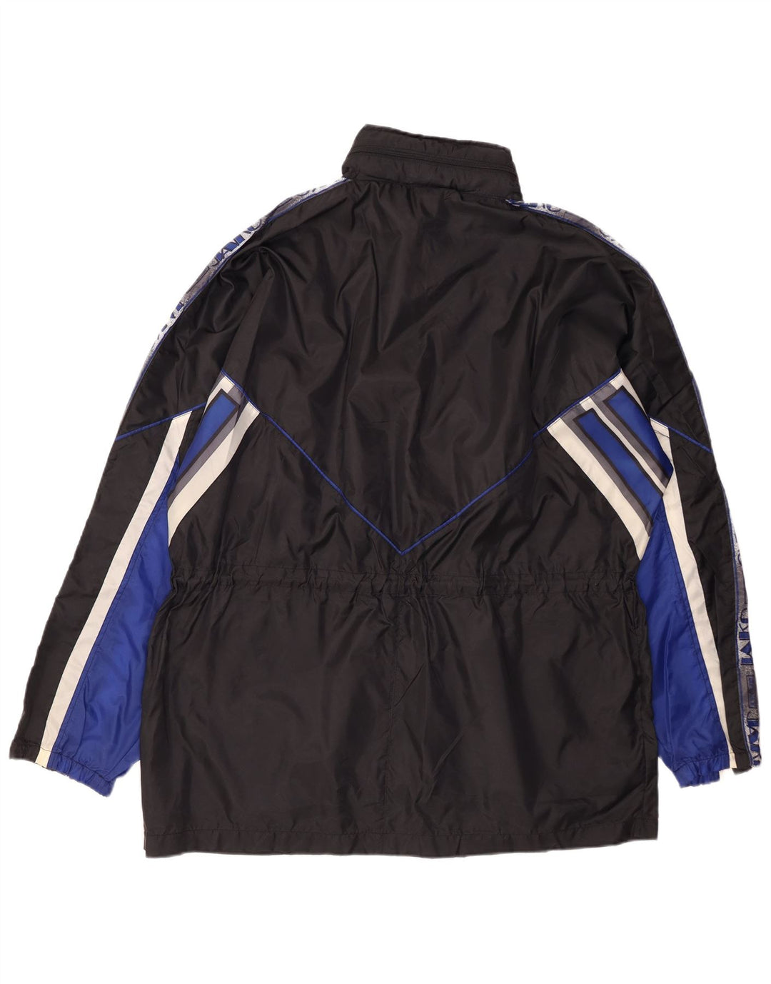 JAKO Mens Hooded Graphic Rain Jacket UK 42 XL Black Colourblock Nylon